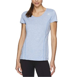 Reebok Womens Varigated Heathered Basic T-Shirt, Blue, X-Large - 1 of 3