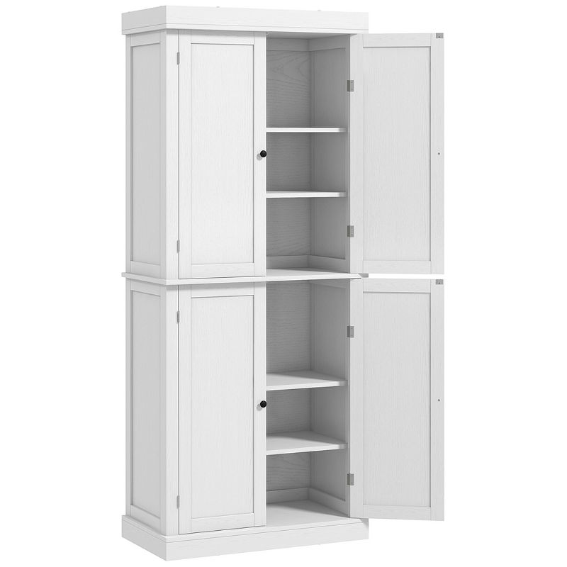 HOMCOM 72" Traditional Freestanding Kitchen Pantry Cupboard with 2 Cabinet, and Adjustable Shelves, 4 of 7