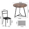 3-Piece Dining Table Set for 2, Round Kitchen Table with 2 Upholstered Chairs, Metal Frame & Faux Marble Top for Small Space, Apartment - 4 of 4