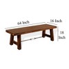 Royal Hampton Wooden Bench | Rustic Brown Mahogany Wood, Angled Legs | Turnbuckle Accents | 64" - 3 of 4