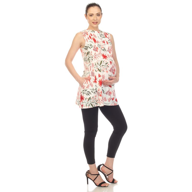Maternity Floral Sleeveless Tunic Top, 2 of 4