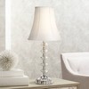 360 Lighting Bohemian Country Cottage Accent Table Lamp 21" High Clear Stacked Glass Off White Bell Shade for Bedroom Living Room Bedside Nightstand - 2 of 4