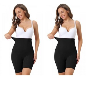 Allegra K Women's High Waisted Breathable Comfortable Stretchy Slimming Tummy Control Panties 2 Packs - 1 of 4