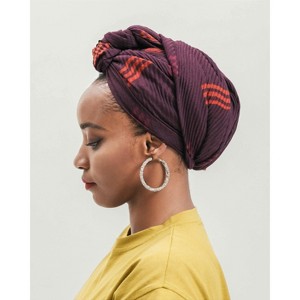 The Wrap Life | Printed Pleated Head Wrap - 1 of 4