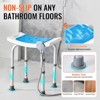 VEVOR Shower Chair, Adjustable Height Shower Stool, Non-Slip Bench Bathtub Stool Seat for Elderly Disabled Handicap, 350 LBS Capacity,White+Black - 4 of 4