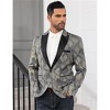 Clearlove Men's Peak Lapel Single Button Tuxedo Jacket Contrast Pocket Formal Party Prom Wedding Blazer - 2 of 4