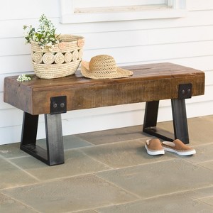 Evergreen Richland Indoor/Outdoor Reclaimed Wood Bench - 1 of 4