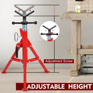 V-Head Pipe Stand - 2500 Lbs Capacity | Fits 1/2" to 12" Pipes, 20"-37" Adjustable Height, Heavy-Duty Folding Design - 1 of 4