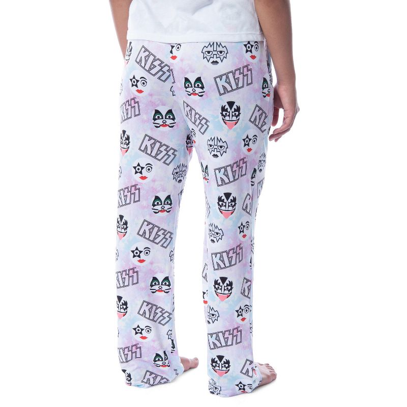 KISS Womens' All Over Band Logo and Faces Pastel Tie Dye Pajama Sleep Pants Multi, 2 of 5