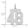 Black Bow Jewelry 14k White Gold, Jersey Collection, Medium Number 48 Pendant - 2 of 3