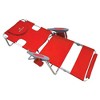 Deltess Ostrich 3 In 1 Portable Chair with Cooler Bag and Reclining Lounger for Tanning, Camping, Beach, and Outdoor Essential, Red - 4 of 4