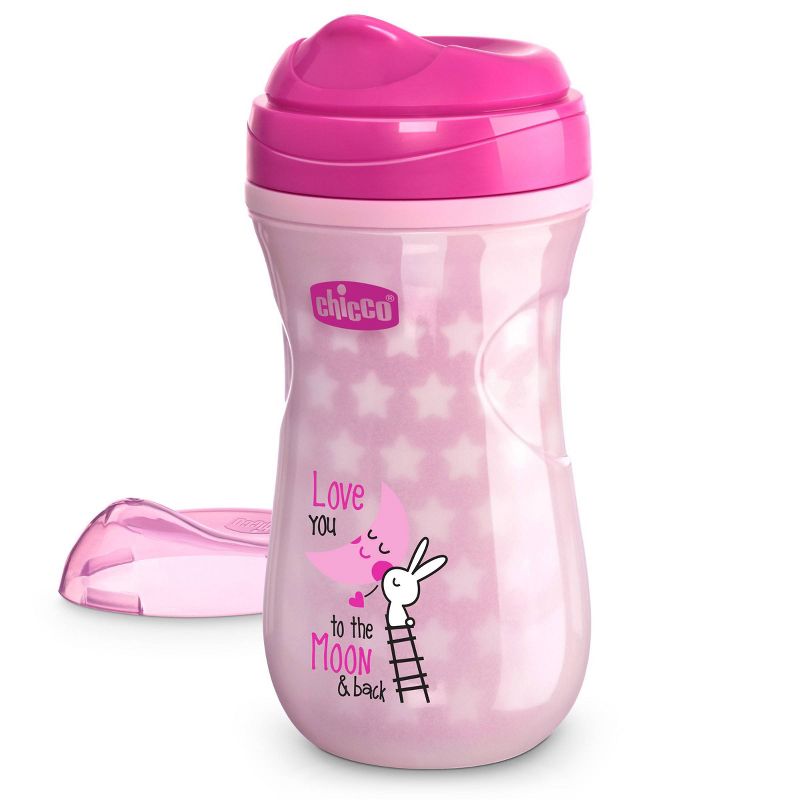 Chicco Glow in The Dark Sippy Cup 12M+ - Pink 9oz, 1 of 8