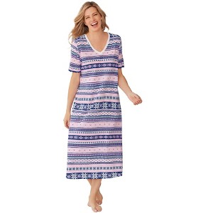 Dreams & Co. Long Print Sleepshirt - 1 of 4