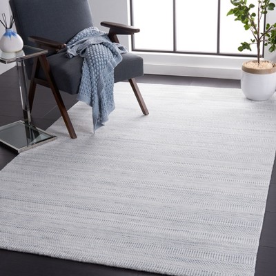 Light Grey and Ivory Hand-Knotted Viscose 4' x 6' Rug