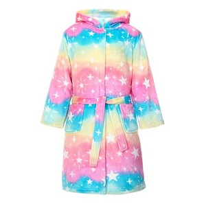 Joyfy Christmas Kids Rainbow Robes for Girls, Hooded Girls Bath Robe, Girls Christmas Pajamas - 1 of 4