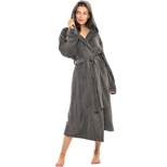Women's Soft Fleece Robe with Hood, Warm Lightweight Bathrobe