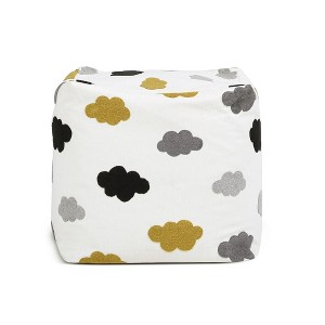 Jennifer Taylor Home Pouf 23" Luxury Oversized Bean Bag Cube Ottoman - 1 of 4