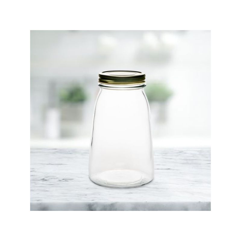 Amici Home Cantania Canning Jar, Airtight, Italian Made Food Storage Jar Clear with Golden Lid, 3-Piece, 3 of 5