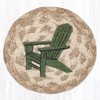 Earth Rugs Adirondack Chair Round Coaster – Braided Jute, Coastal Cabin Style, 5"x5" - 2 of 3