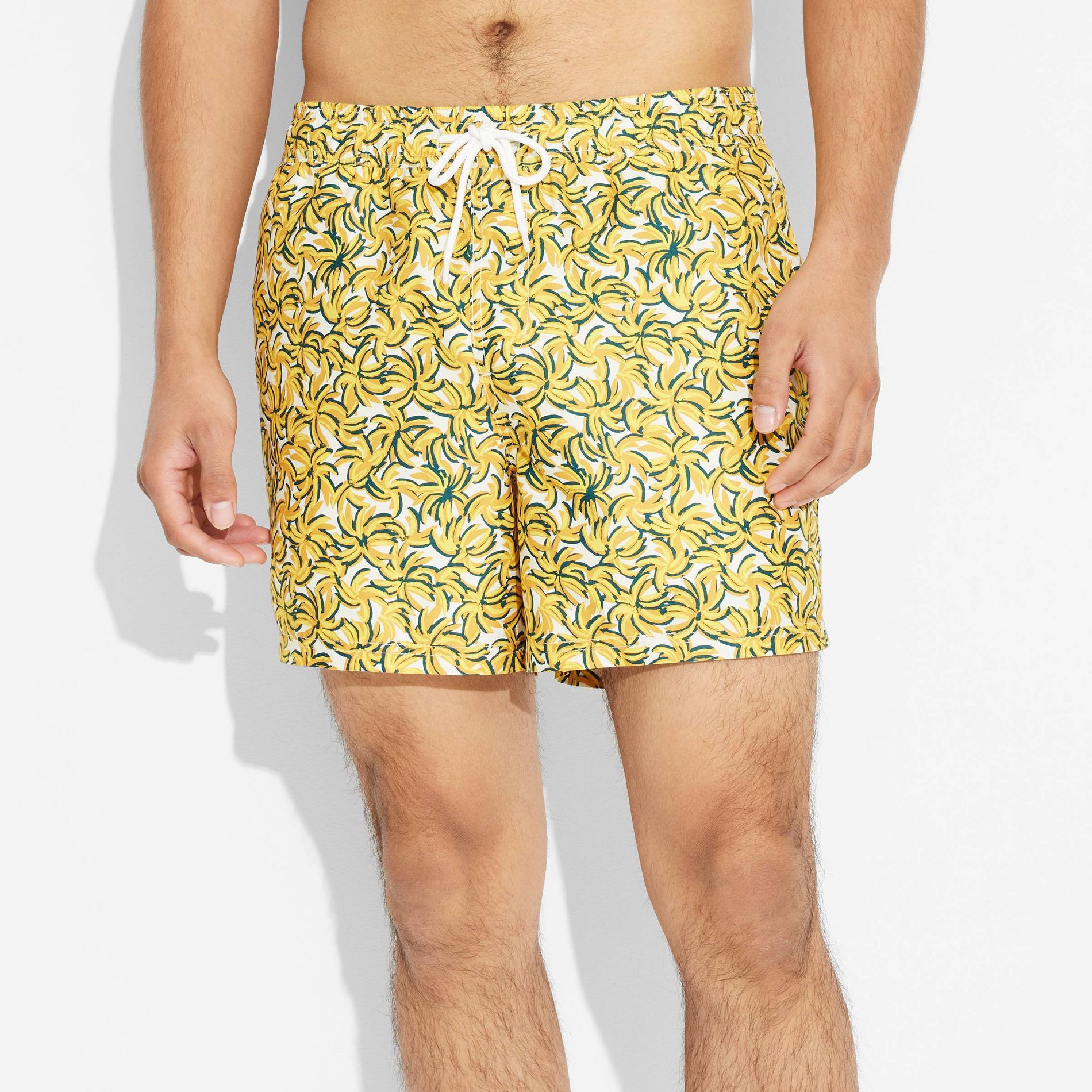 Men's 5" Banana Print Swim Trunks - Original Use™ Yellow