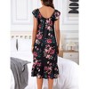 Womens Nightgowns Sleeveless Lounge Maxi Dress with Ruffle Hem Square Neck Cap Sleeve Pajama Dress for Lady - image 2 of 4