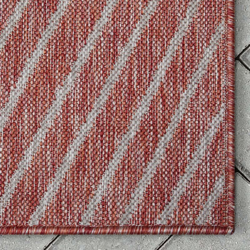 Well Woven Linden Indoor OutdoorFlat Weave Pile Stripes Geometric Area Rug, 6 of 10