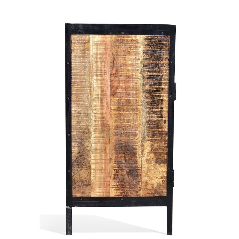 35&#34;x35&#34;x18&#34; Industrial Sideboard Cabinet Reclaimed Wood &#38; Iron Natural - Timbergirl, 5 of 9