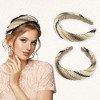 Unique Bargains Women's Bohemian Style Straw Rattan Sponge Headband Assorted Color 2 Pcs - image 3 of 4