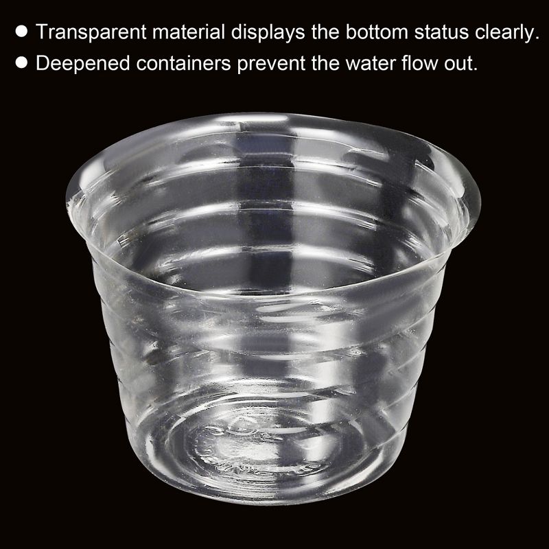 Unique Bargains Indoor Outdoor Plastic Round Plant Pot Saucer Flower Drip Tray 4.3 Inch Clear 10 Pcs, 4 of 6