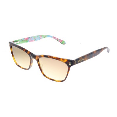 Lilly Pulitzer Lucca TO Womens Rectangle Sunglasses Tortoise 52mm