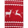 Tramull 24X24" Reindeer Blizzard Cozy Woven Throw Pillow,White+Red - 3 of 4