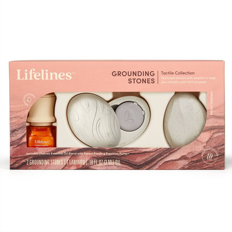 2pk Grounding Stones - Tactile Collection plus Essential Oil Blend - Lifelines, 3 of 13