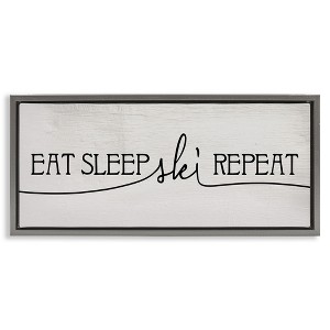 Stupell Industries Eat Sleep Ski Repeat Phrase, 25" x 11" - 1 of 4