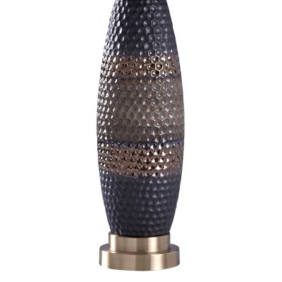 Laughlin Black and Brown Ceramic Table Lamp with Steel Base
