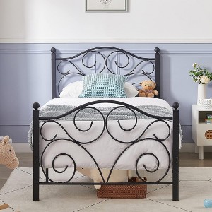 VECELO Bed Frame with Headboard and Footboard - 1 of 4