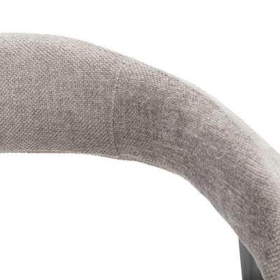 Izzy 33" Gray Chenille Upholstered Arm Chair with Metal Frame