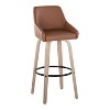 LumiSource Set of 2 Hannah Barstools Whitewashed PU/Black Metal - 2 of 4