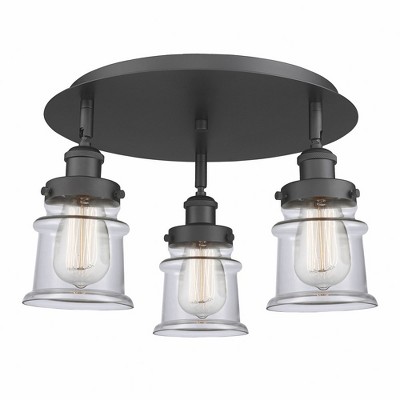 Canton - 3 Light Flush Mount In Industrial Style-9 Inches Tall and 17 Inches Wide