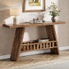 Tribesigns 63-Inch Long Entryway Console Table, Farmhouse 2-Tier Narrow Sofa Table Behind The Couch for Living Room, Hallway, Rustic Brown - 3 of 4