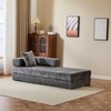 VASIP Chenille Floor Couch Sofa Bed,Convertible Compression Sleeper Sofa with Pillow Back Support, for Living Room, Bedroom,Light Gray - 3 of 4
