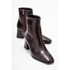 Arven - Burgundy Block Heel Boot (Women) burgundy 9 Forever & Always Shoes US - 2 of 4