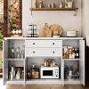 58" Buffet Sideboard Cabinet with Storage, Modern Coffee Bar Cabinet with 2 Drawers & 4 Doors, Kitchen Buffet Table for Dining Room, Living Room - 3 of 4