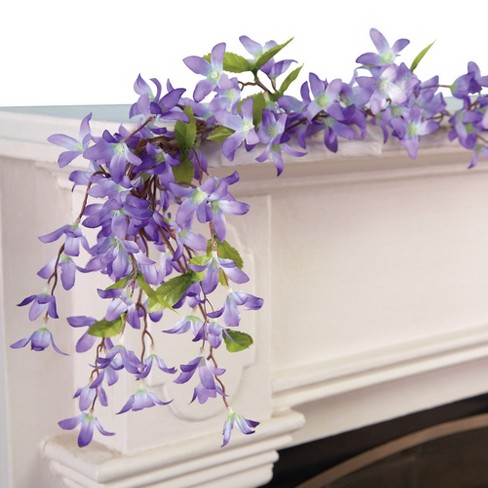 Collections Etc Spring Floral Forsythia Garland 72 x 6 x 4 Lavender