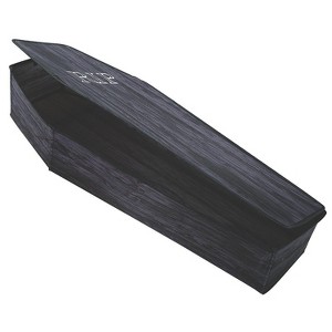 Seasonal Visions Wooden-Look Collapsable Coffin with Lid Halloween Decoration - 60 in x 24 in x 10 in - Black - 1 of 3