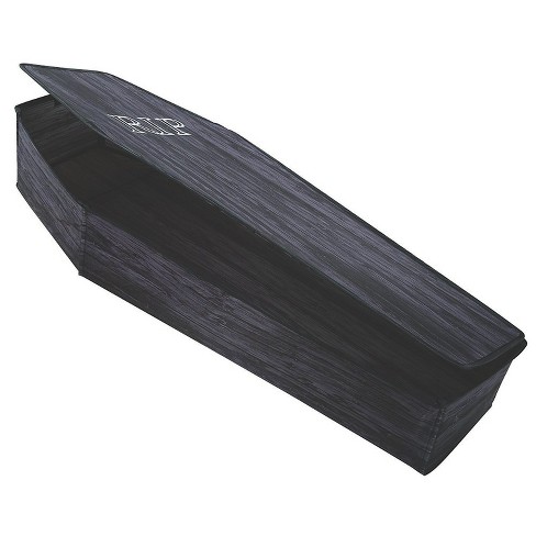 Seasonal Visions Wooden-Look Collapsable Coffin with Lid Halloween Decoration - 60 in x 24 in x 10 in - Black - image 1 of 3