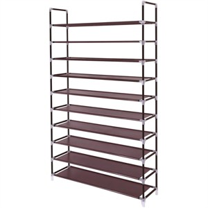 SEVOBAL 10-Tier Freestanding Solid and Durable with Non-Woven Fabric Storage Shelves Portable Handles for Closet Entryway, Purple, 37.8"*4.92"*3.74" - 1 of 4