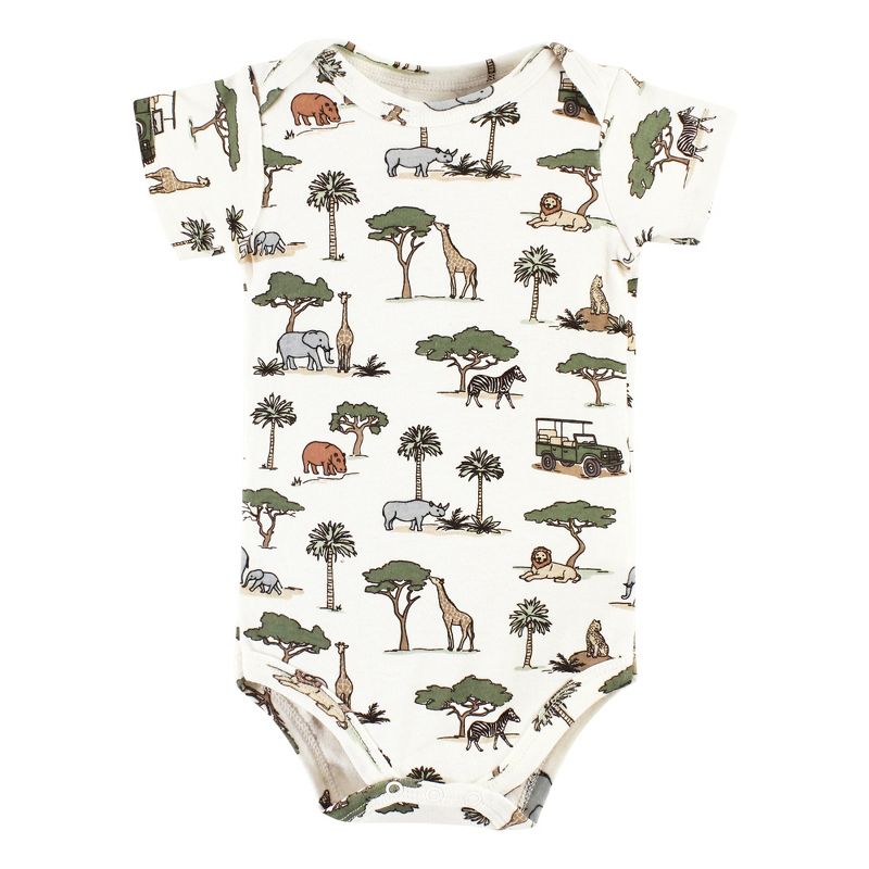 Hudson Baby Cotton Bodysuits, Going On Safari 3-Pack, 4 of 6