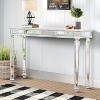 Vynxaria 48" Mirror Effect Console Table Vintage Wood Carving, Solid Timber Frame, Easy Clean, Modern Classical Fusion - 3 of 4