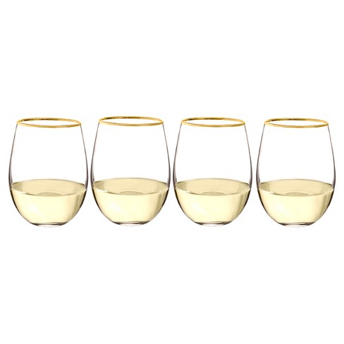 gold rimmed wine glasses sale