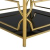 Kumasinova 33.5" Square Tempered Glass Coffee Table with Golden Metal Frame,2-Tier Luxury Center Table for Living Room,Decor Pcs,80lbs Max,Black - 3 of 4